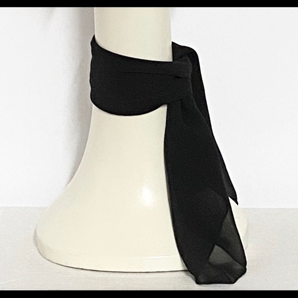 Black Chiffon Neck Scarf